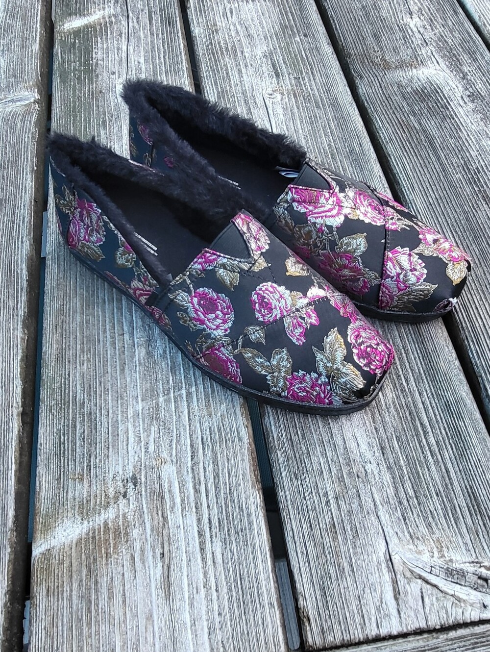 Toms Floral Jaquard Print Alpargata Brocade Slip-On